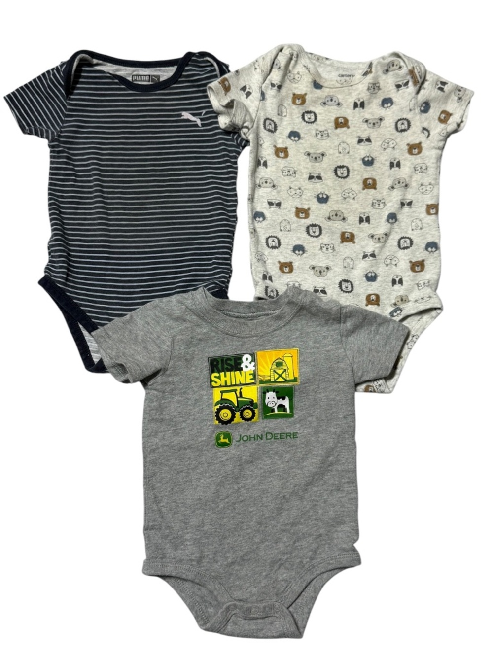 Toddler Baby Boy Onesies Bodysuits Bundle Size 12 Months Carter's, John Deere